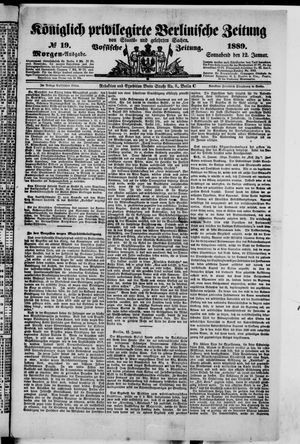 Königlich privilegirte Berlinische Zeitung von Staats- und gelehrten Sachen vom 12.01.1889