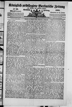 Königlich privilegirte Berlinische Zeitung von Staats- und gelehrten Sachen vom 12.01.1889