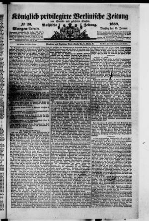 Königlich privilegirte Berlinische Zeitung von Staats- und gelehrten Sachen on Jan 15, 1889