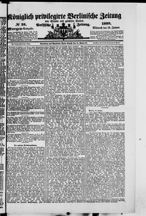 Königlich privilegirte Berlinische Zeitung von Staats- und gelehrten Sachen on Jan 16, 1889