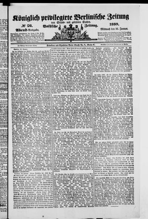Königlich privilegirte Berlinische Zeitung von Staats- und gelehrten Sachen vom 16.01.1889