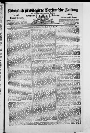 Königlich privilegirte Berlinische Zeitung von Staats- und gelehrten Sachen vom 18.01.1889
