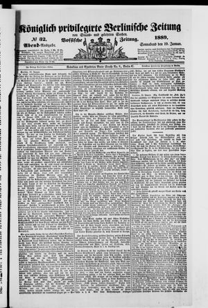 Königlich privilegirte Berlinische Zeitung von Staats- und gelehrten Sachen vom 19.01.1889