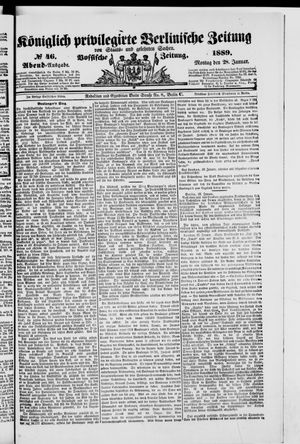 Königlich privilegirte Berlinische Zeitung von Staats- und gelehrten Sachen vom 28.01.1889