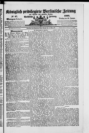 Königlich privilegirte Berlinische Zeitung von Staats- und gelehrten Sachen on Jan 29, 1889
