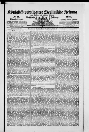Königlich privilegirte Berlinische Zeitung von Staats- und gelehrten Sachen on Jan 29, 1889