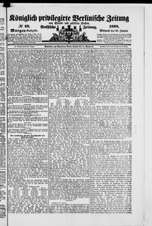 Königlich privilegirte Berlinische Zeitung von Staats- und gelehrten Sachen vom 30.01.1889