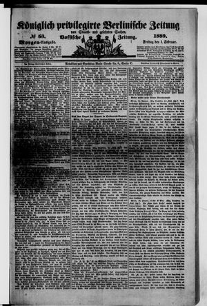 Königlich privilegirte Berlinische Zeitung von Staats- und gelehrten Sachen vom 01.02.1889