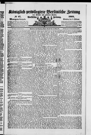 Königlich privilegirte Berlinische Zeitung von Staats- und gelehrten Sachen on Feb 3, 1889