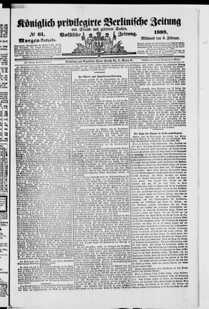 Königlich privilegirte Berlinische Zeitung von Staats- und gelehrten Sachen vom 06.02.1889