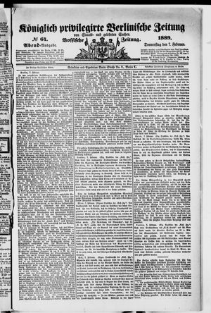 Königlich privilegirte Berlinische Zeitung von Staats- und gelehrten Sachen on Feb 7, 1889