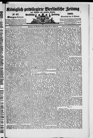 Königlich privilegirte Berlinische Zeitung von Staats- und gelehrten Sachen vom 09.02.1889