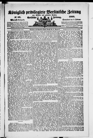 Königlich privilegirte Berlinische Zeitung von Staats- und gelehrten Sachen vom 09.02.1889
