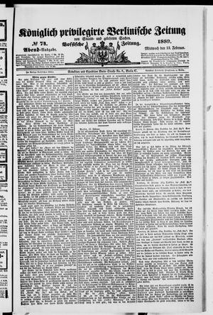 Königlich privilegirte Berlinische Zeitung von Staats- und gelehrten Sachen on Feb 13, 1889