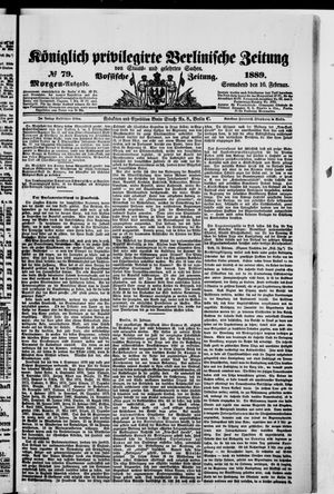 Königlich privilegirte Berlinische Zeitung von Staats- und gelehrten Sachen vom 16.02.1889