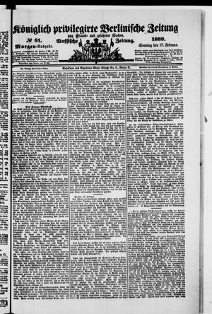 Königlich privilegirte Berlinische Zeitung von Staats- und gelehrten Sachen on Feb 17, 1889