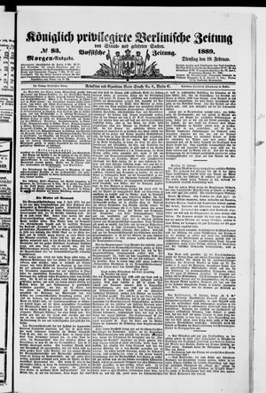 Königlich privilegirte Berlinische Zeitung von Staats- und gelehrten Sachen vom 19.02.1889