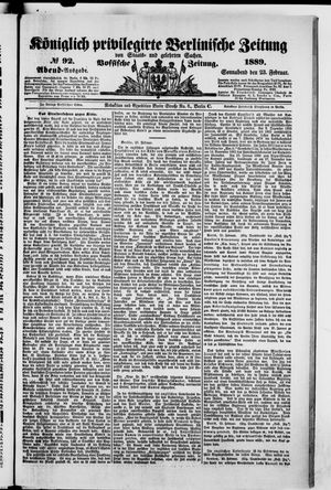 Königlich privilegirte Berlinische Zeitung von Staats- und gelehrten Sachen vom 23.02.1889