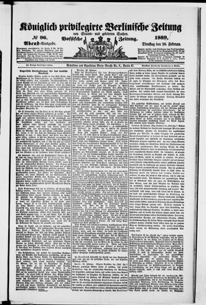 Königlich privilegirte Berlinische Zeitung von Staats- und gelehrten Sachen on Feb 26, 1889