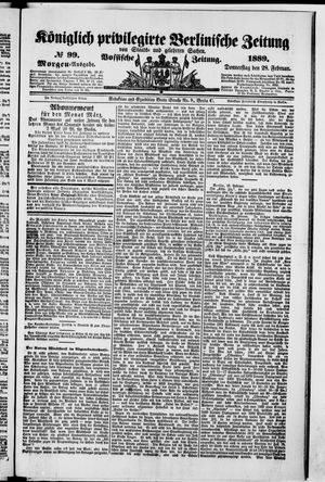 Königlich privilegirte Berlinische Zeitung von Staats- und gelehrten Sachen vom 28.02.1889