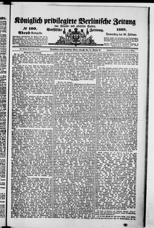 Königlich privilegirte Berlinische Zeitung von Staats- und gelehrten Sachen vom 28.02.1889