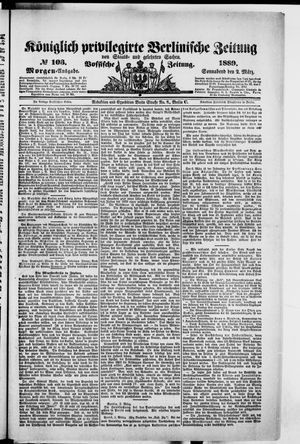 Königlich privilegirte Berlinische Zeitung von Staats- und gelehrten Sachen on Mar 2, 1889