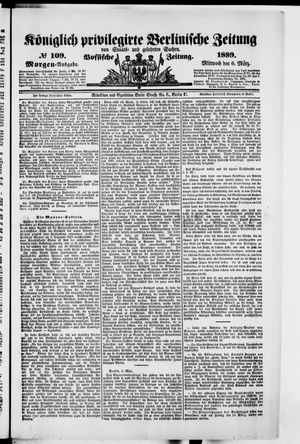 Königlich privilegirte Berlinische Zeitung von Staats- und gelehrten Sachen vom 06.03.1889