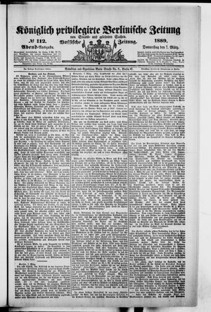 Königlich privilegirte Berlinische Zeitung von Staats- und gelehrten Sachen on Mar 7, 1889