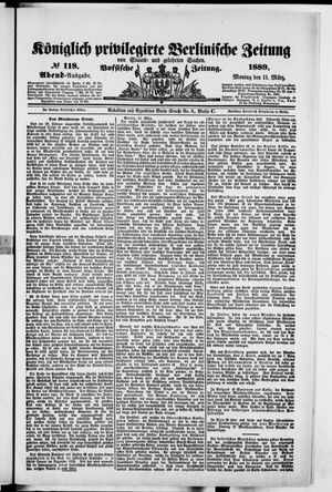 Königlich privilegirte Berlinische Zeitung von Staats- und gelehrten Sachen vom 11.03.1889