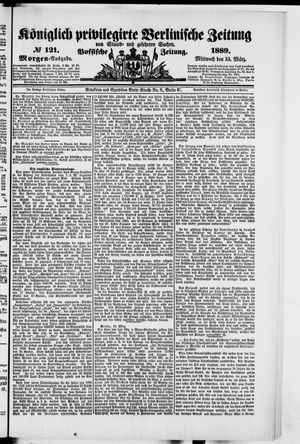 Königlich privilegirte Berlinische Zeitung von Staats- und gelehrten Sachen on Mar 13, 1889