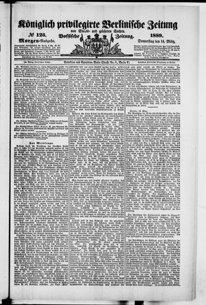 Königlich privilegirte Berlinische Zeitung von Staats- und gelehrten Sachen vom 14.03.1889