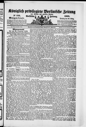 Königlich privilegirte Berlinische Zeitung von Staats- und gelehrten Sachen on Mar 26, 1889