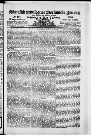 Königlich privilegirte Berlinische Zeitung von Staats- und gelehrten Sachen vom 27.03.1889