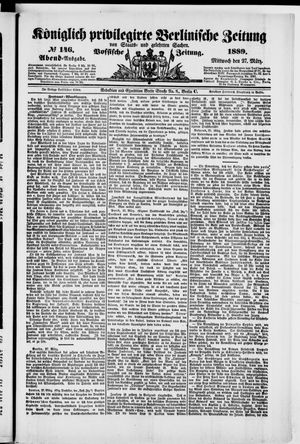 Königlich privilegirte Berlinische Zeitung von Staats- und gelehrten Sachen vom 27.03.1889