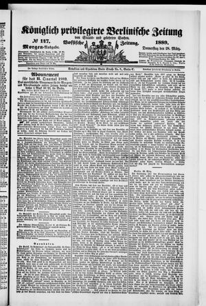 Königlich privilegirte Berlinische Zeitung von Staats- und gelehrten Sachen vom 28.03.1889