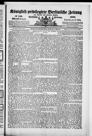 Königlich privilegirte Berlinische Zeitung von Staats- und gelehrten Sachen vom 28.03.1889