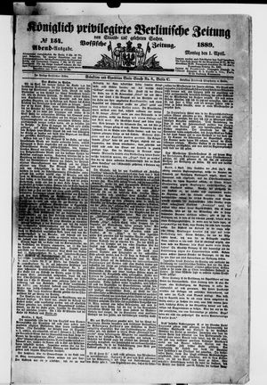 Königlich privilegirte Berlinische Zeitung von Staats- und gelehrten Sachen vom 01.04.1889