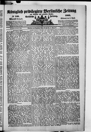 Königlich privilegirte Berlinische Zeitung von Staats- und gelehrten Sachen on Apr 3, 1889