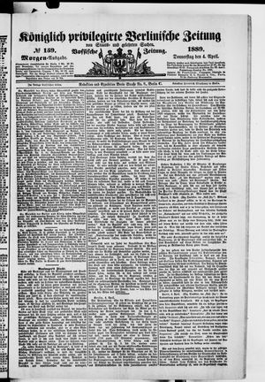 Königlich privilegirte Berlinische Zeitung von Staats- und gelehrten Sachen vom 04.04.1889