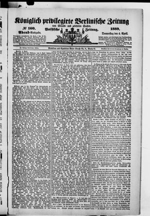Königlich privilegirte Berlinische Zeitung von Staats- und gelehrten Sachen on Apr 4, 1889