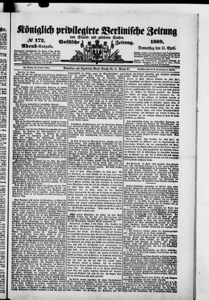 Königlich privilegirte Berlinische Zeitung von Staats- und gelehrten Sachen vom 11.04.1889