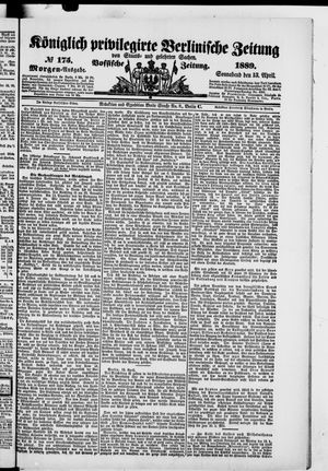 Königlich privilegirte Berlinische Zeitung von Staats- und gelehrten Sachen vom 13.04.1889