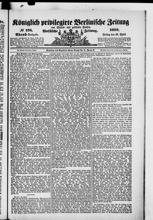 Königlich privilegirte Berlinische Zeitung von Staats- und gelehrten Sachen vom 26.04.1889