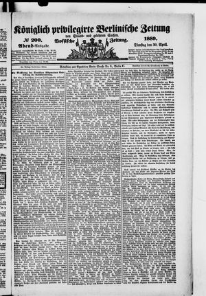 Königlich privilegirte Berlinische Zeitung von Staats- und gelehrten Sachen vom 30.04.1889