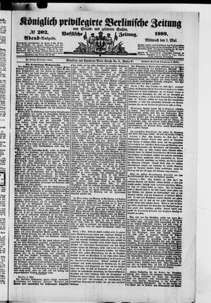 Königlich privilegirte Berlinische Zeitung von Staats- und gelehrten Sachen on May 1, 1889