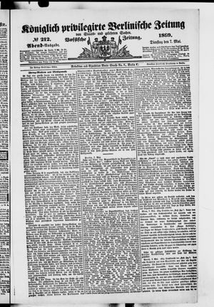 Königlich privilegirte Berlinische Zeitung von Staats- und gelehrten Sachen vom 07.05.1889