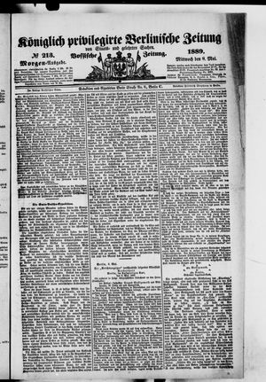 Königlich privilegirte Berlinische Zeitung von Staats- und gelehrten Sachen on May 8, 1889