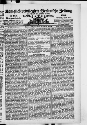 Königlich privilegirte Berlinische Zeitung von Staats- und gelehrten Sachen vom 09.05.1889