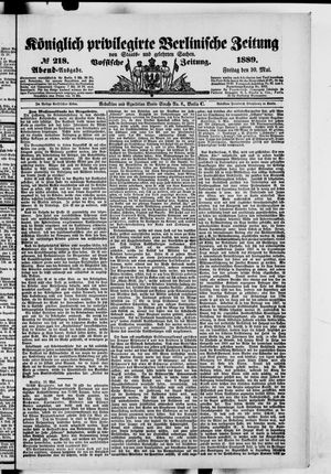 Königlich privilegirte Berlinische Zeitung von Staats- und gelehrten Sachen vom 10.05.1889