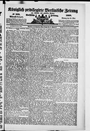 Königlich privilegirte Berlinische Zeitung von Staats- und gelehrten Sachen on May 13, 1889